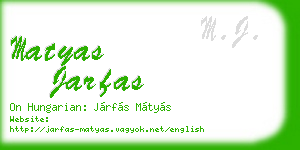 matyas jarfas business card