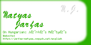 matyas jarfas business card